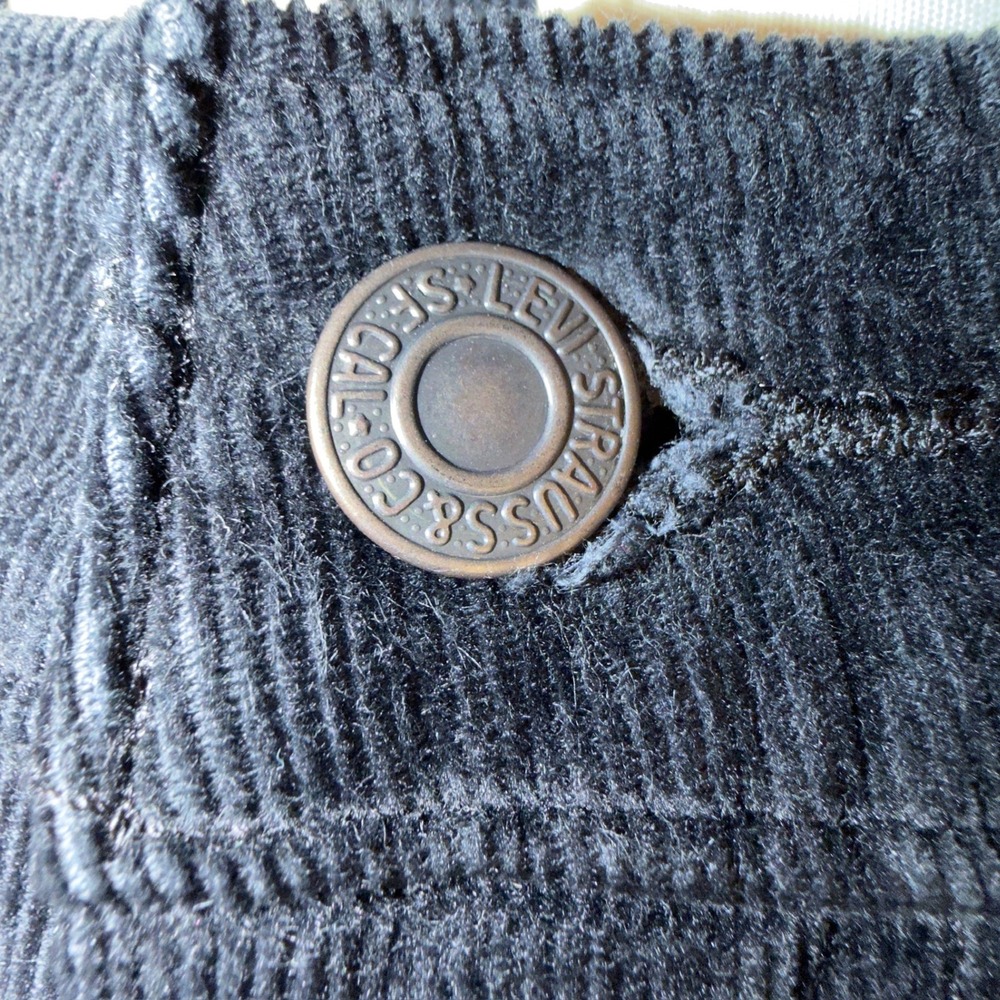 Levis 726 Flare Corduroy Pants Womens 29x32 High Rise Slim Charcoal Grey Black - Picture 12 of 12